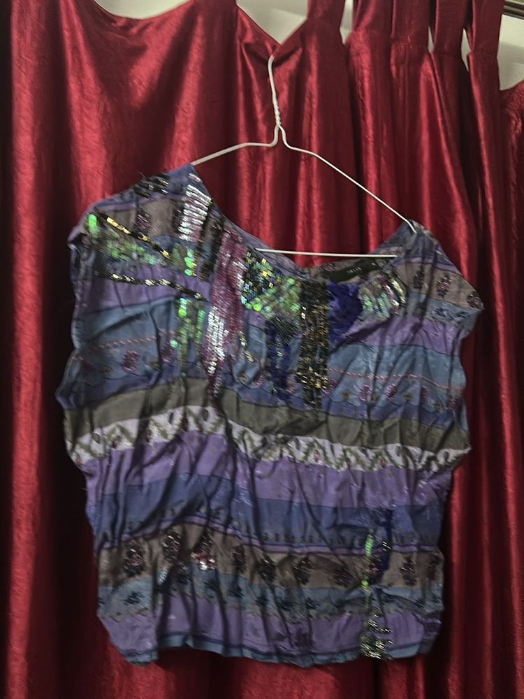 Sequined Purple Top