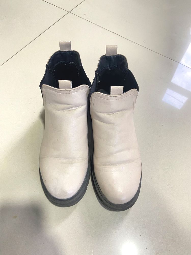 White Leather Boot