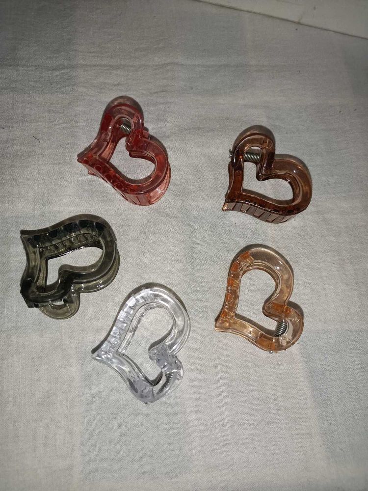 Heart Claw Hair Clips (Set of 5)