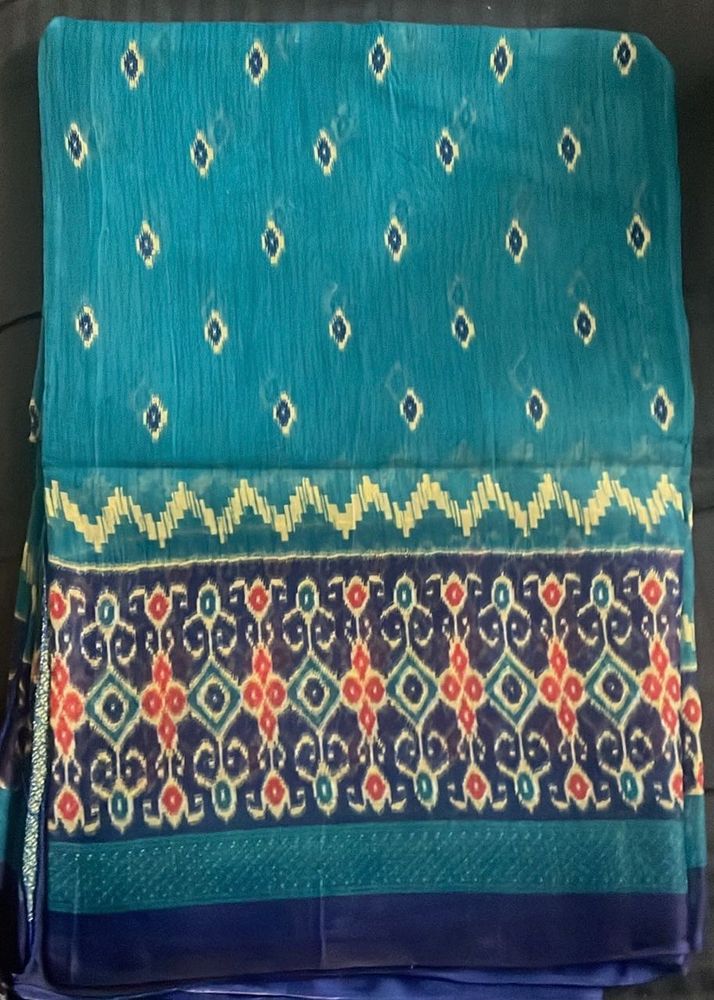 (NEW) Ikat Print  Saree