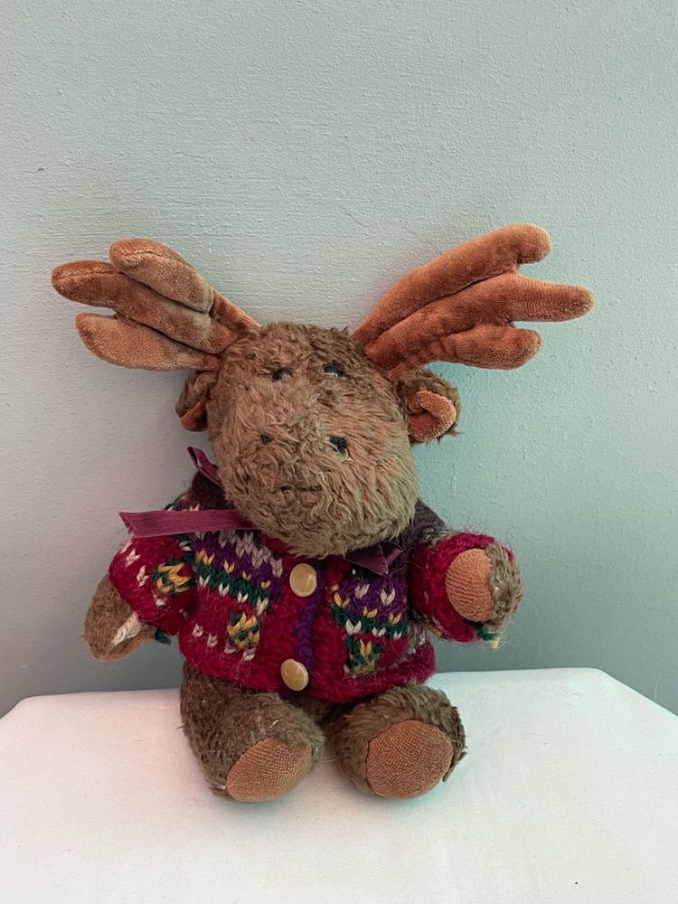 Moose Stuffed Animal with Sweater