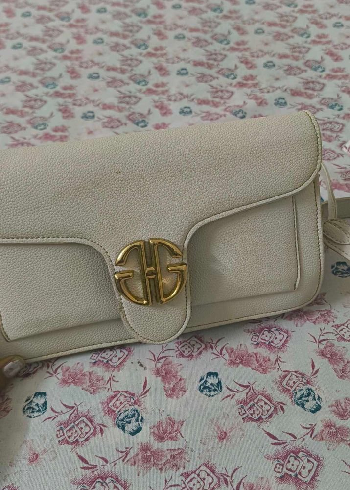Elegant Cream Crossbody Bag