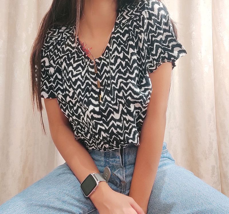 Black &amp; White Top