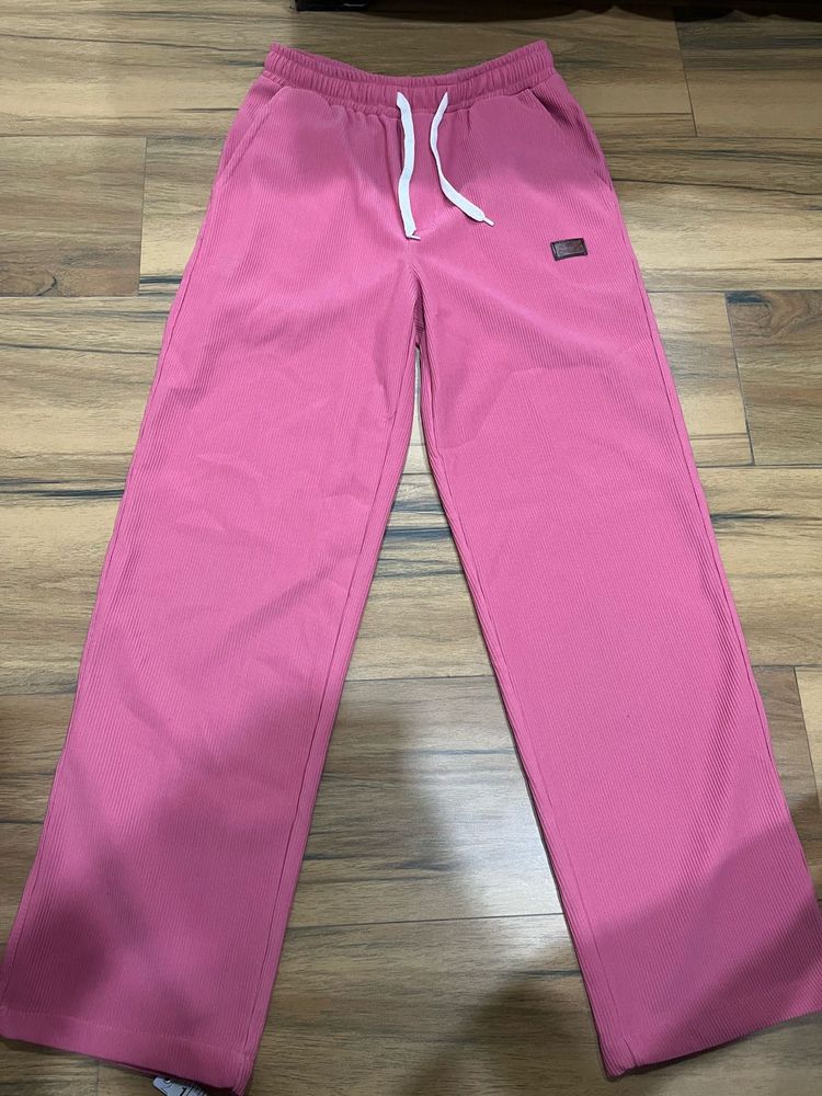 Womens almost new pink track pants for winters