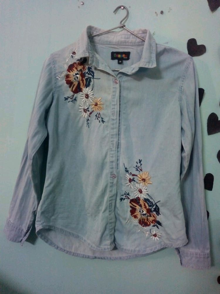 Denim Embroidery Shirt