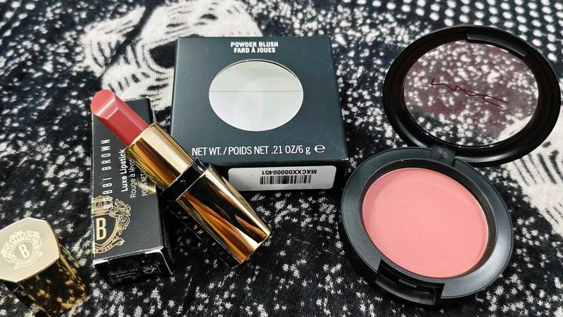 Mac Powder Blush With Bobbi Brown Lipstick
