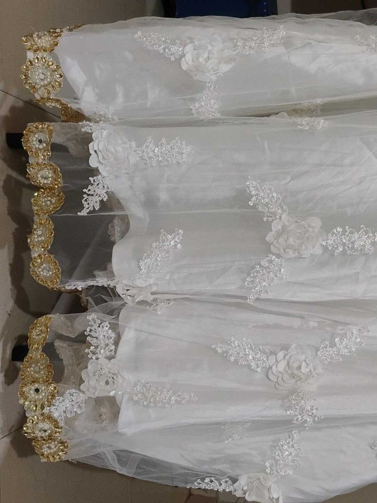 Elegant White Embellished Skirt