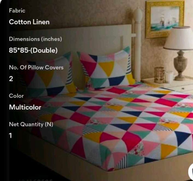 Double Bed 🛏️ Bedsheet And 2 Pillow Covers