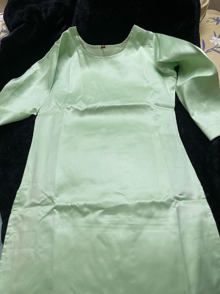 Shiny Silk Dress With Pant and Dupptta