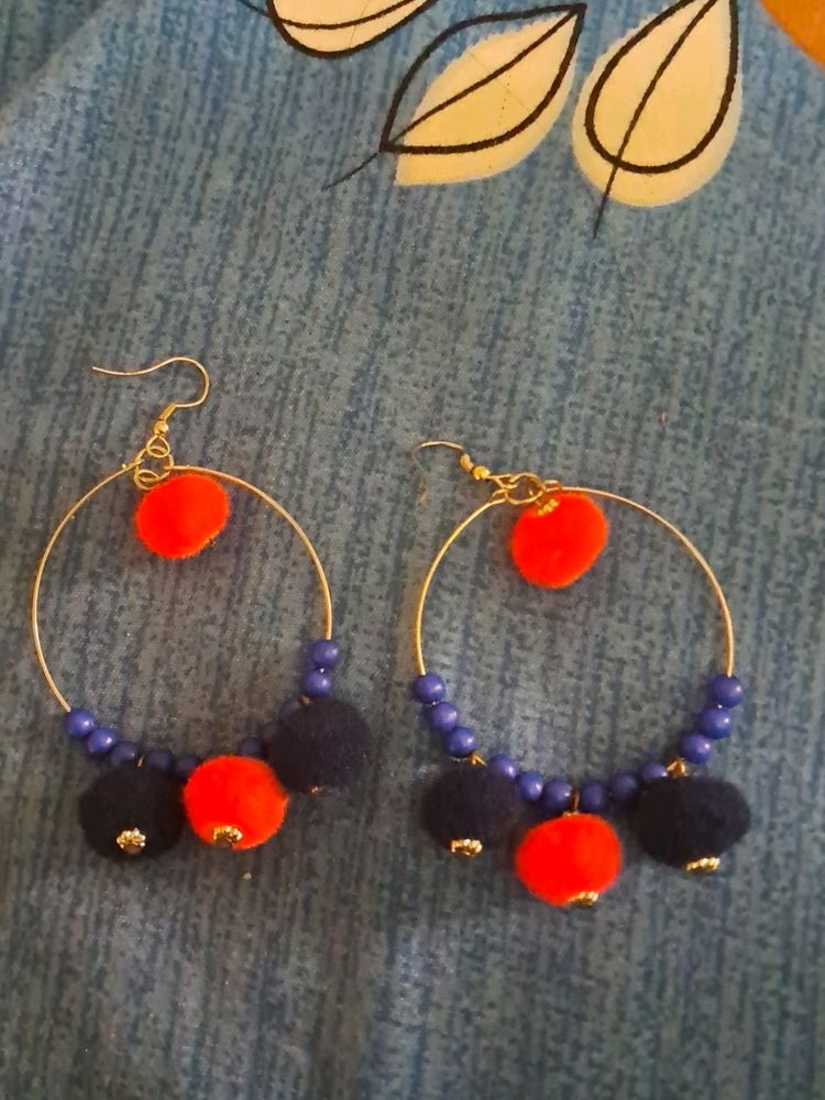 Blue And Pink Earrings