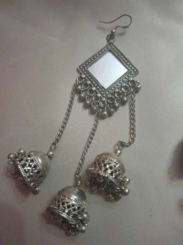 Oxidized Jhumka Earrings