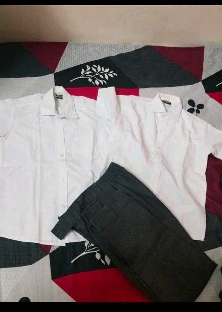 Kids School Dress 2 Shirt And 1 Pant