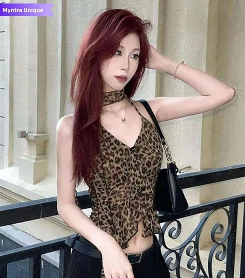 Stylecast X Revolte Animal Printed Straps Top