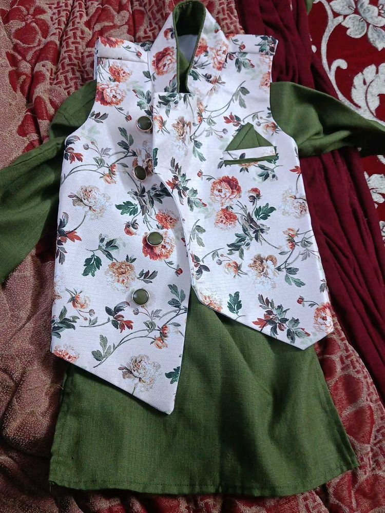 Floral Print Boys Ethnic Set