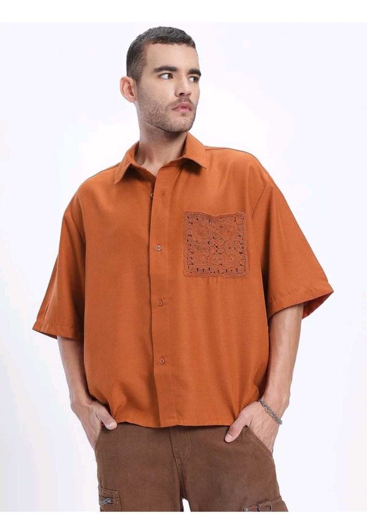 Men Oversized Fit Solid Casual Shirt