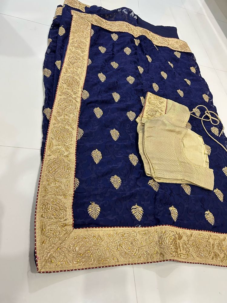 Designer Saree With 5xl Blouse