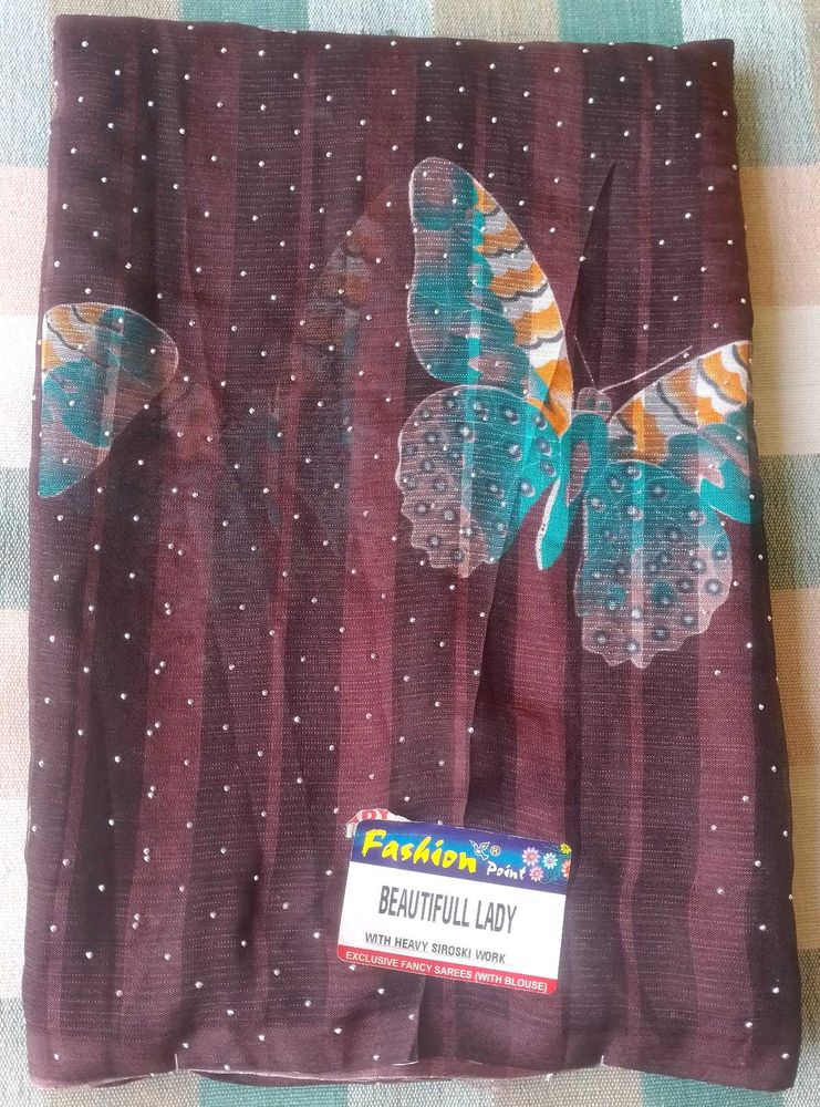 Exclusive Fancy Saree With Heavy Siroski Work