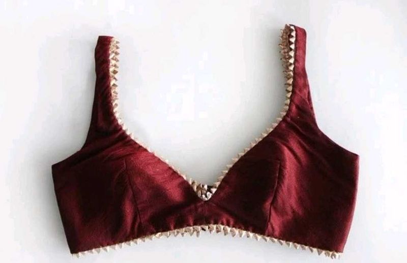 deep neck blouse (non padded) raw silk