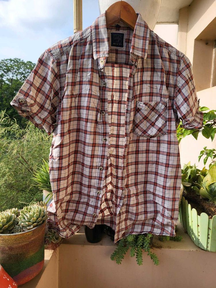 Mufti Checkered Casual Shirt