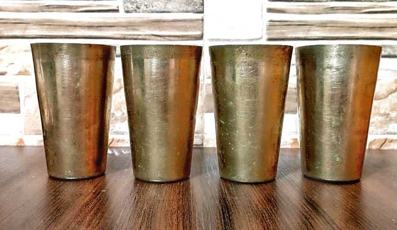 Vintage Brass Tumblers (Set of 4)
