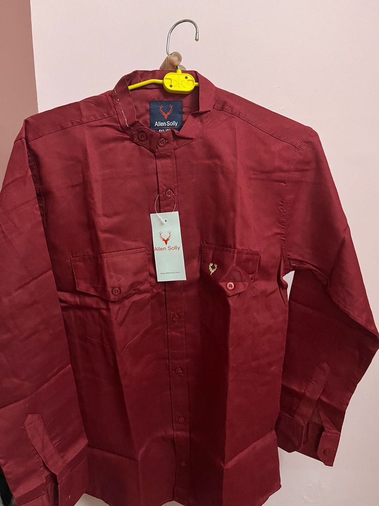 Allen Solly Burgundy Shirt Pack Of 5