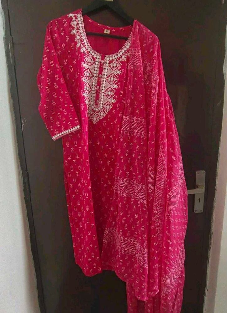 New Unused Embroidery Cotton Suit