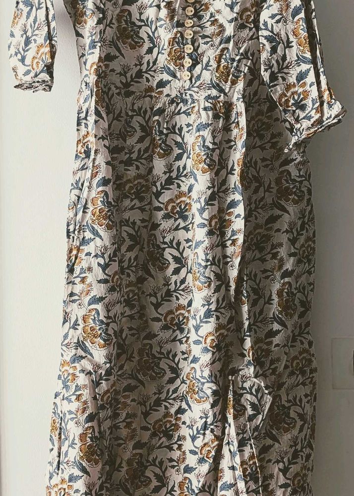 Floral Print Cotton Kurti