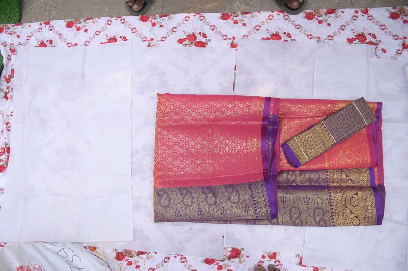 Pink &amp; Purple Kanjivaram Silk Saree