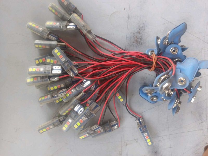 2 LED pixel lights with attached