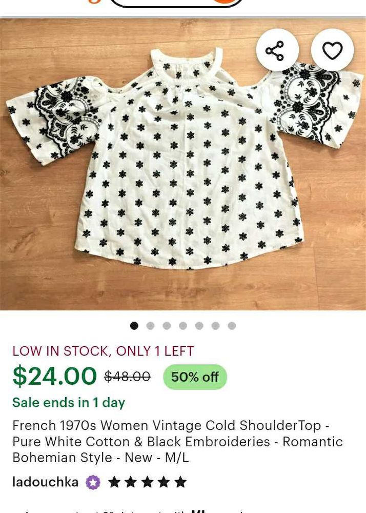 Vintage Cold Shoulder Top