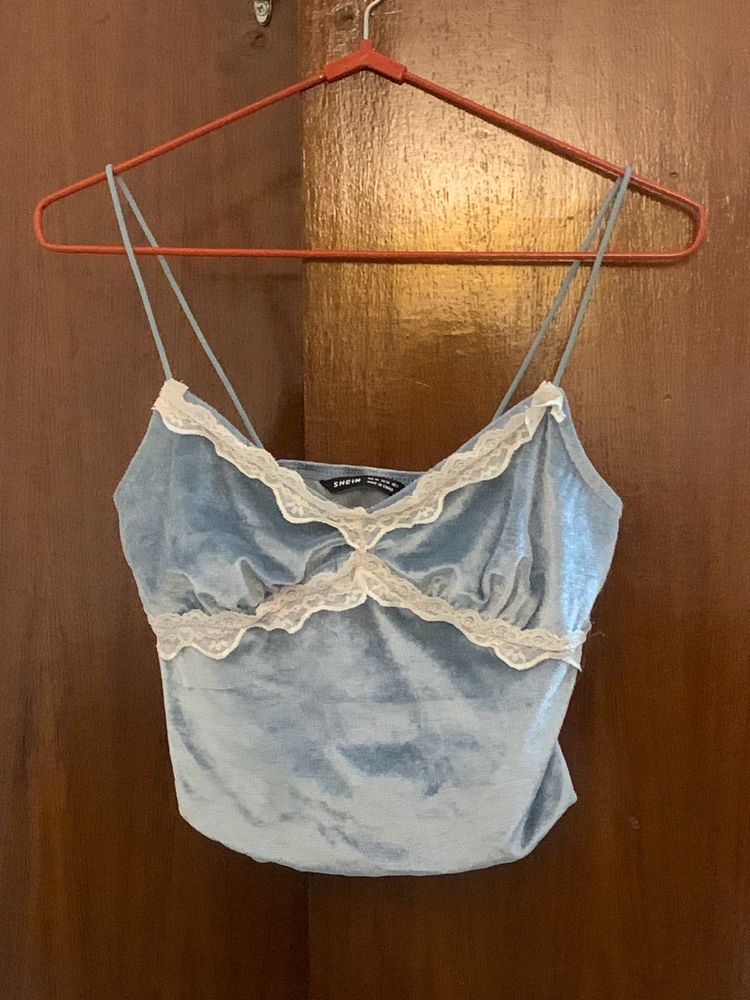 Blue Velvet Lace Cami