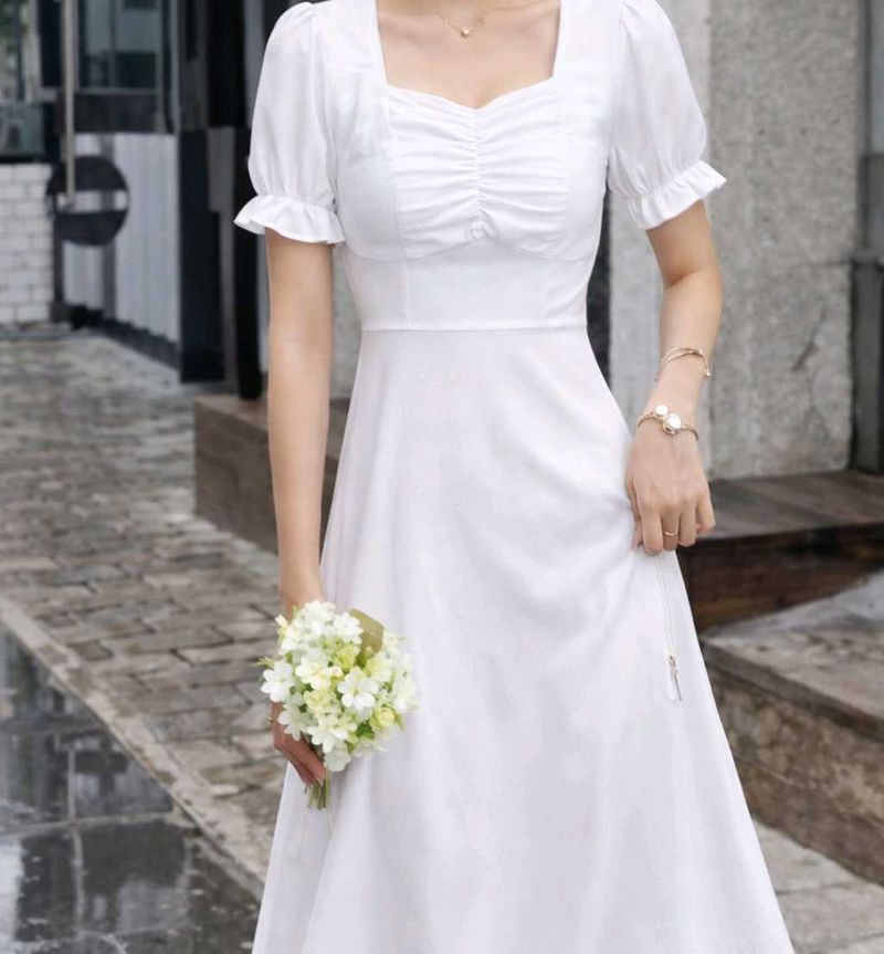 Elegant White Midi Dress
