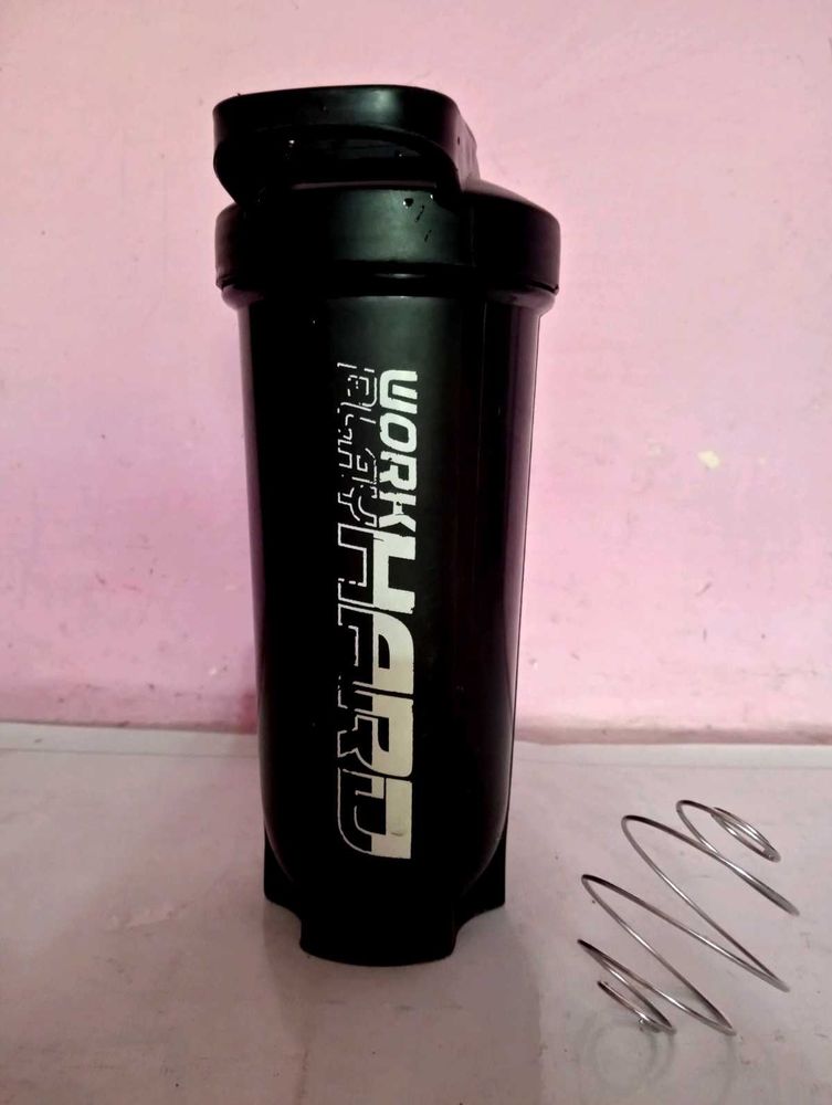 Black &#34;Work Hard&#34; Shaker Bottle
