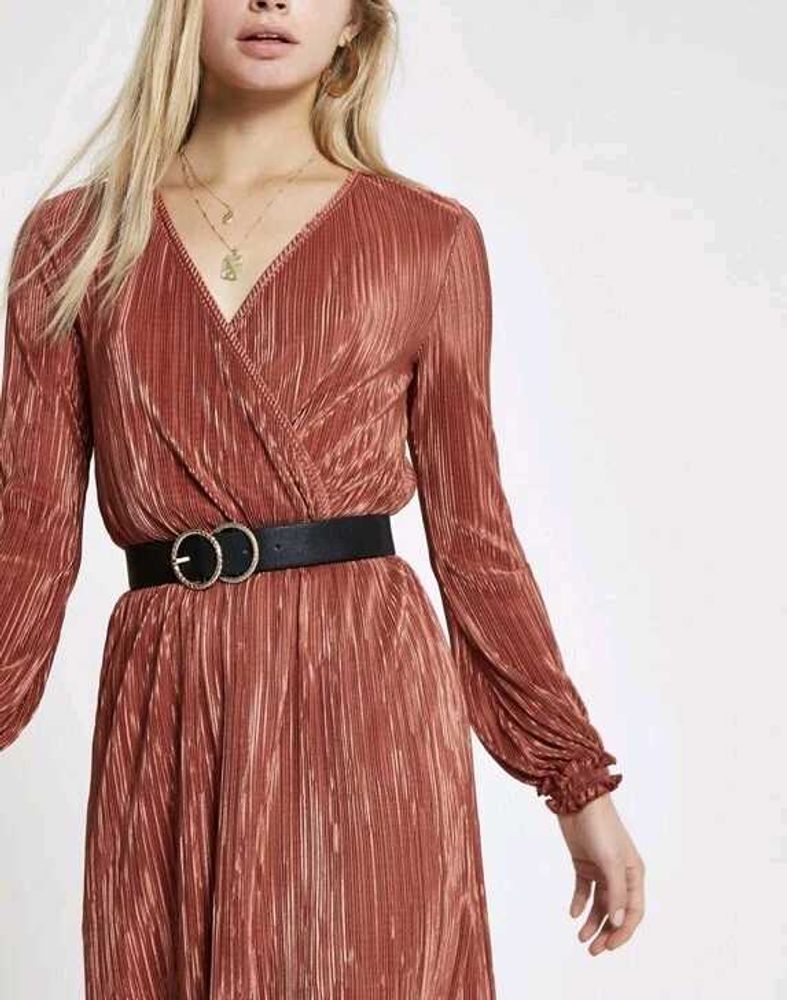 River Island Pleated Midi Dress