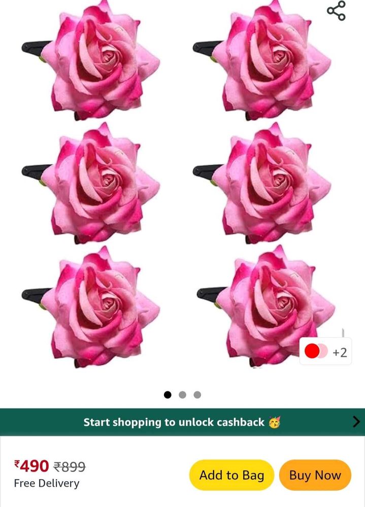 Rose Hair Clips - Set of 6