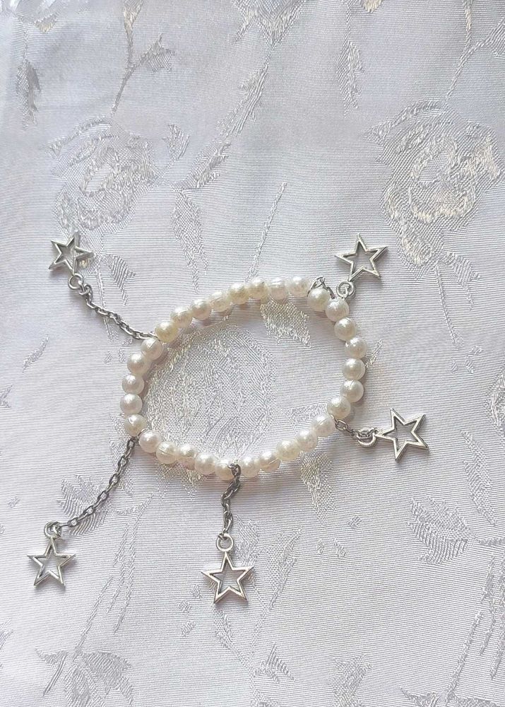 Pearl &amp; Star Charm Bracelet