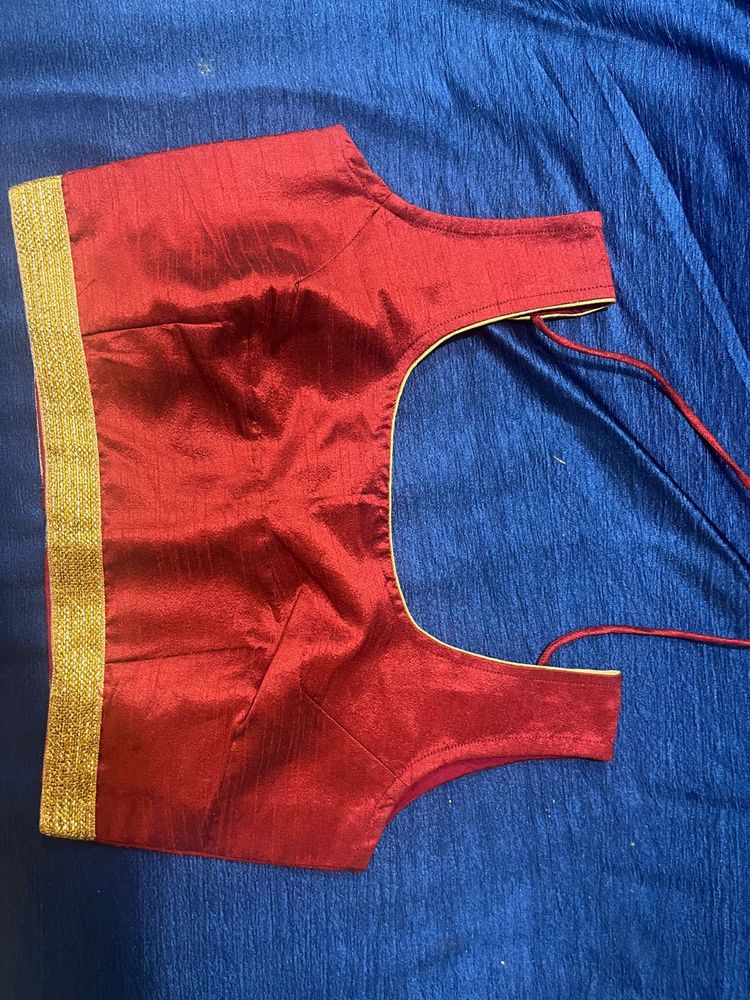 Maroon Readymade Saree Blouse