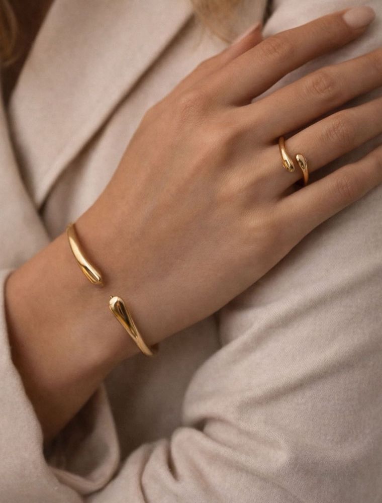 Gold Bangle &amp; Ring Set