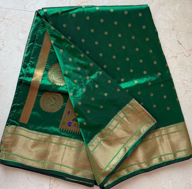 Unused Bottle Green Paithani