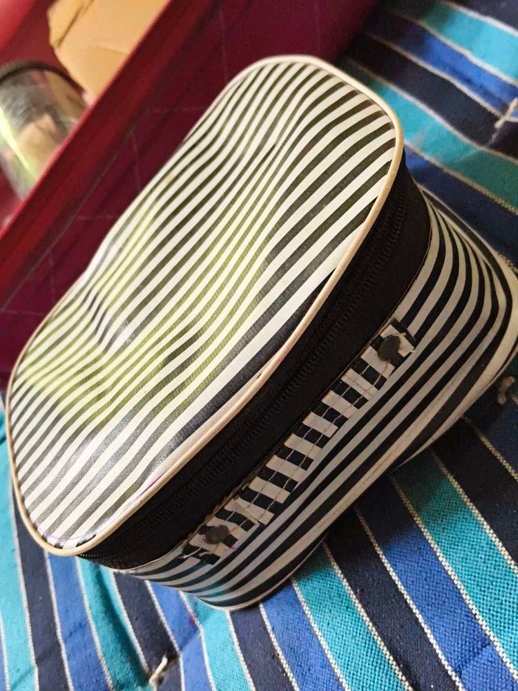 Striped Cosmetic/Makeup Bag
