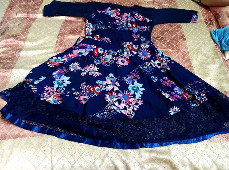 Floral Navy Fit &amp; Flare Dress