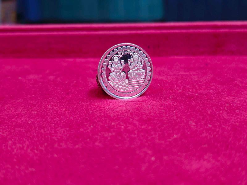Real Silver Lakshmi Ganesh Coin For Diwali 🪔