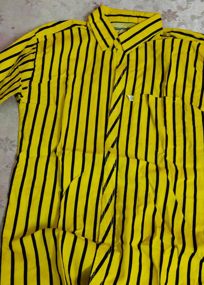 Yellow &amp; Black Striped Shirt