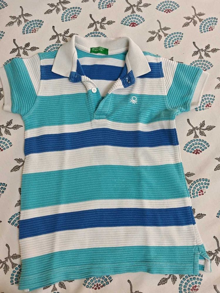Striped Benetton Polo Shirt