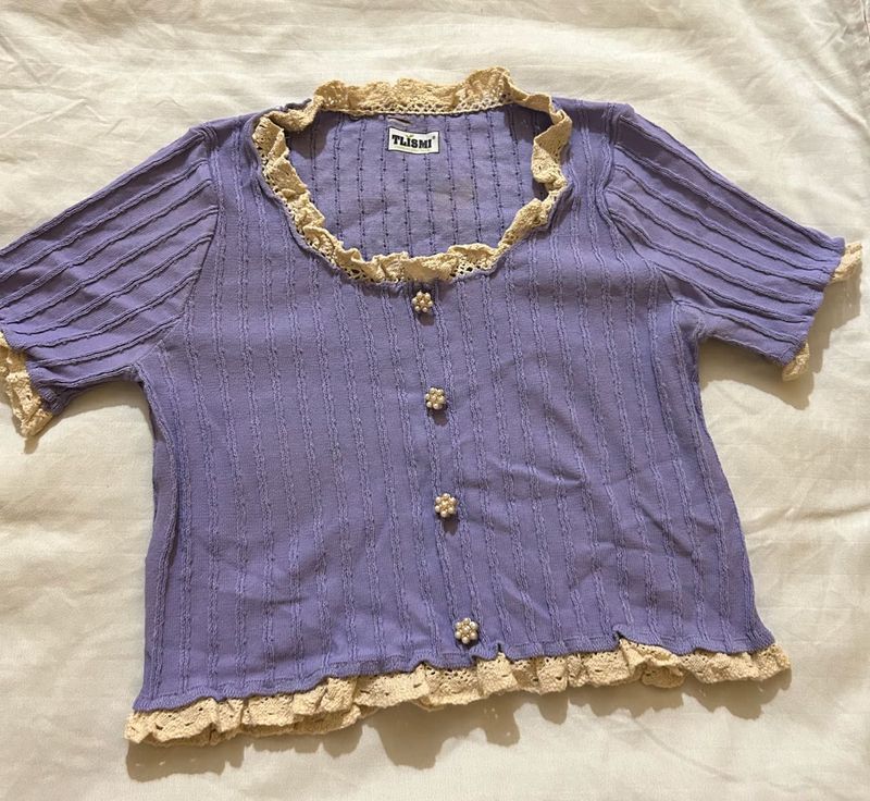 Cute Purple Knit Top