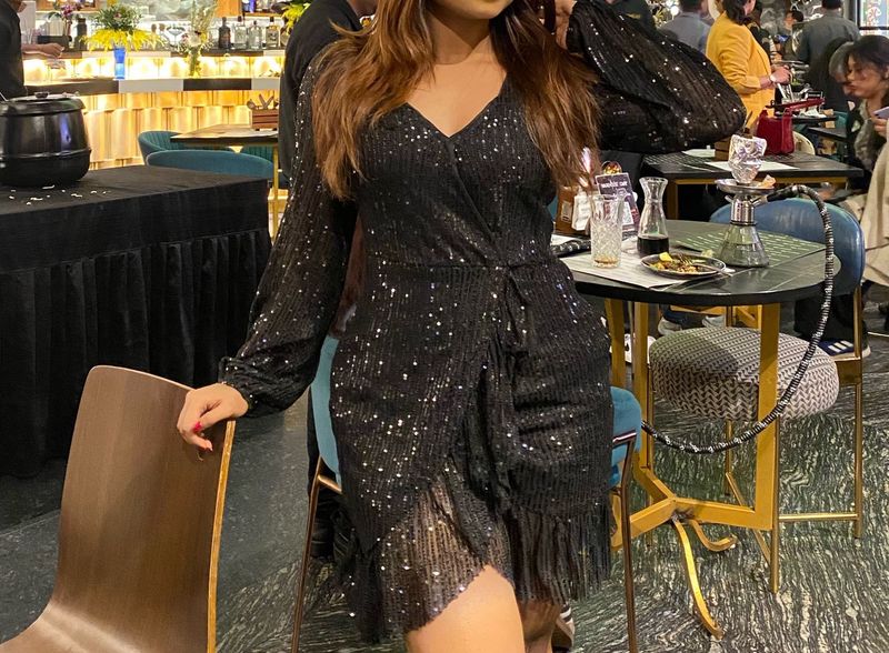 Sparkling Black Sequin Party Dress