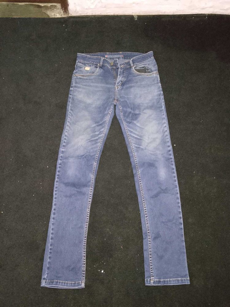 Men&#39;s Blue Cotton blend Jeans