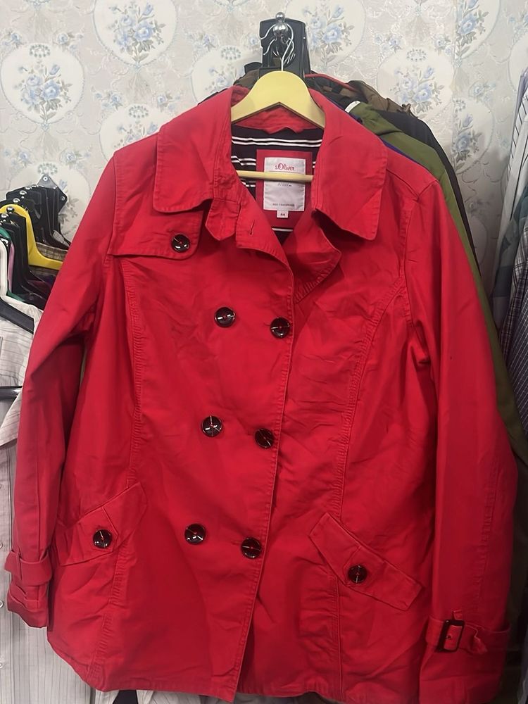 Stylish Red Trench Coat