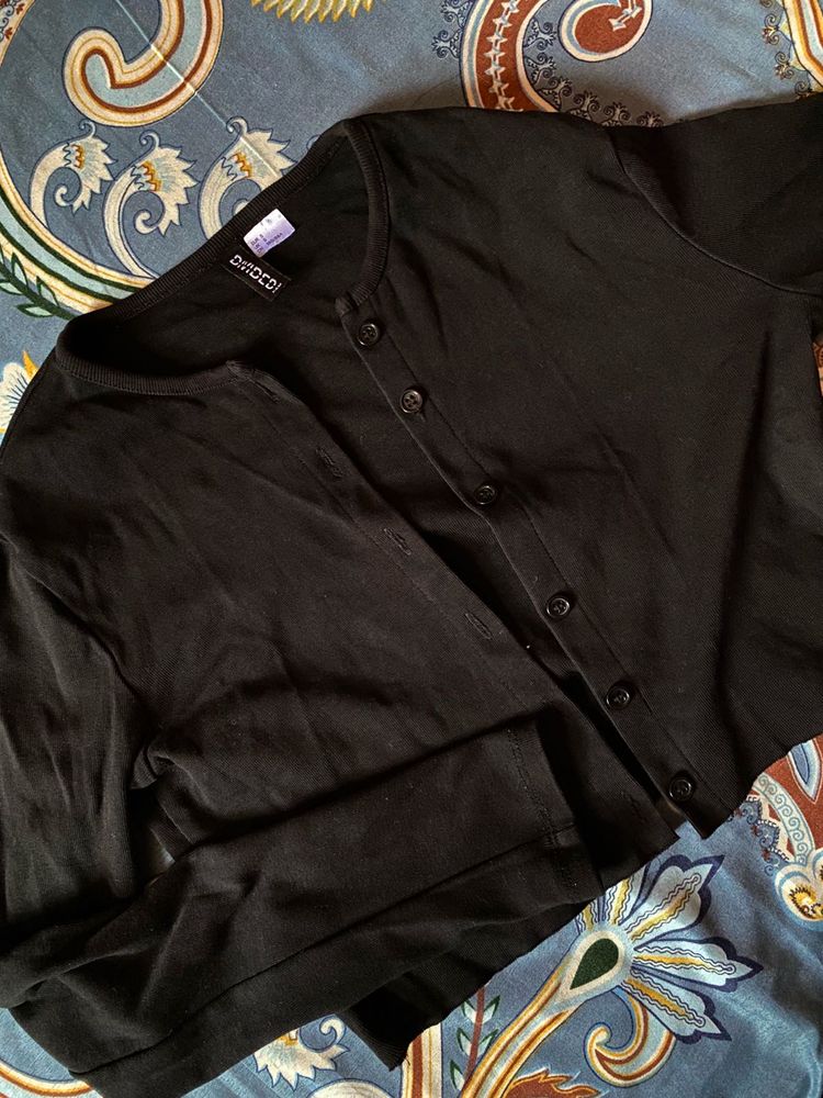 H&amp;M Black Button Cardigan