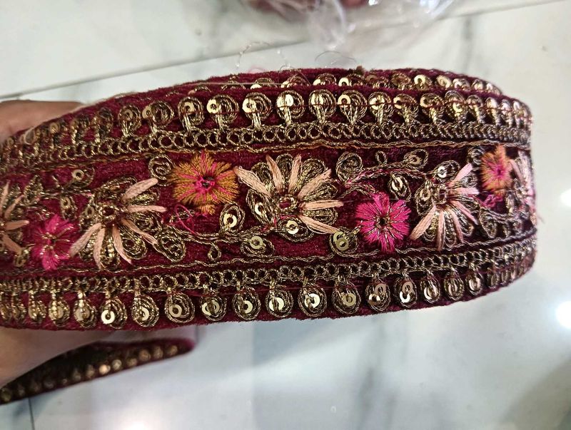 Velvet lace for duppata and lehanga